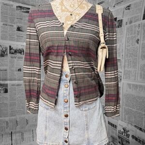 Madewell XS Plaid Button Front Cotton Blouse Long Sleeve Top Casual Fall Shirt